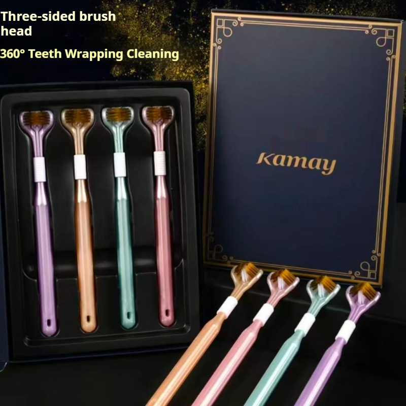 Gift Box Wrap Set - 4-piece set of toothbrushes in a