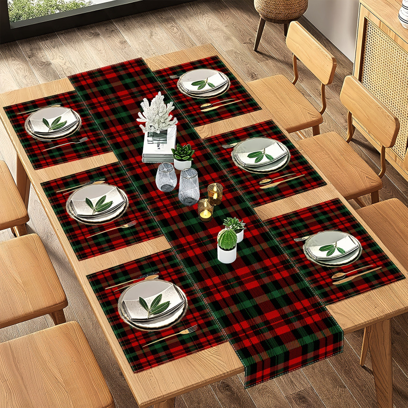 7-Piece Christmas Placemat and - Christmas Table Runner recension och pris