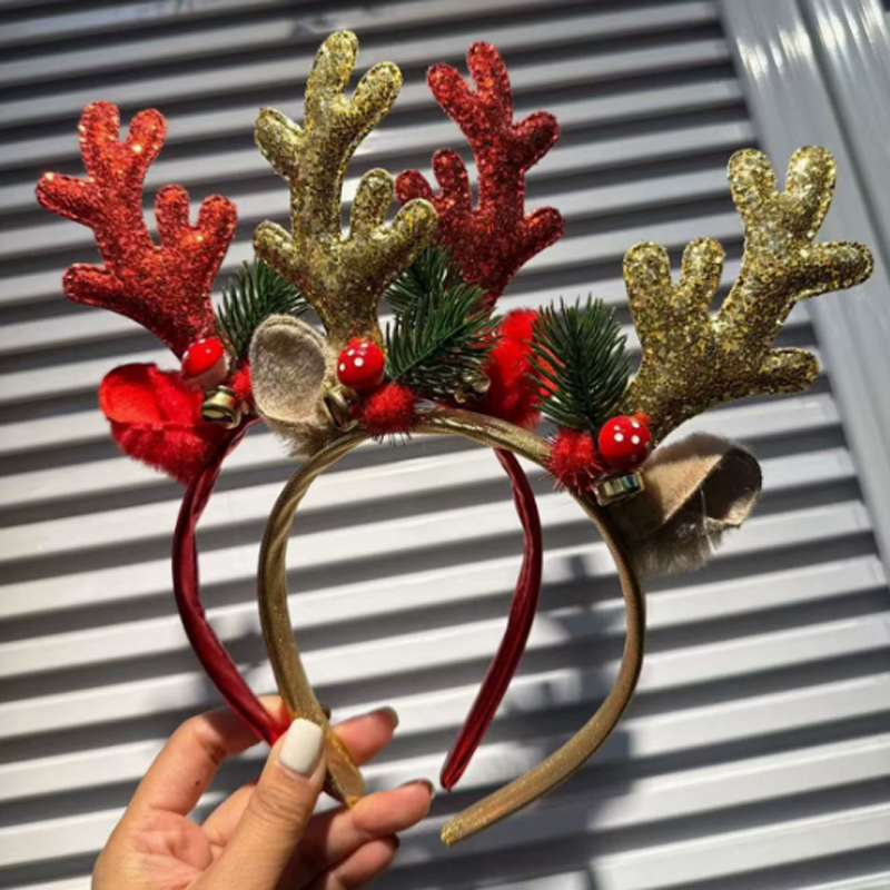 Christmas Glitter Deer Antlers - Reindeer Antlers Headband recension och pris