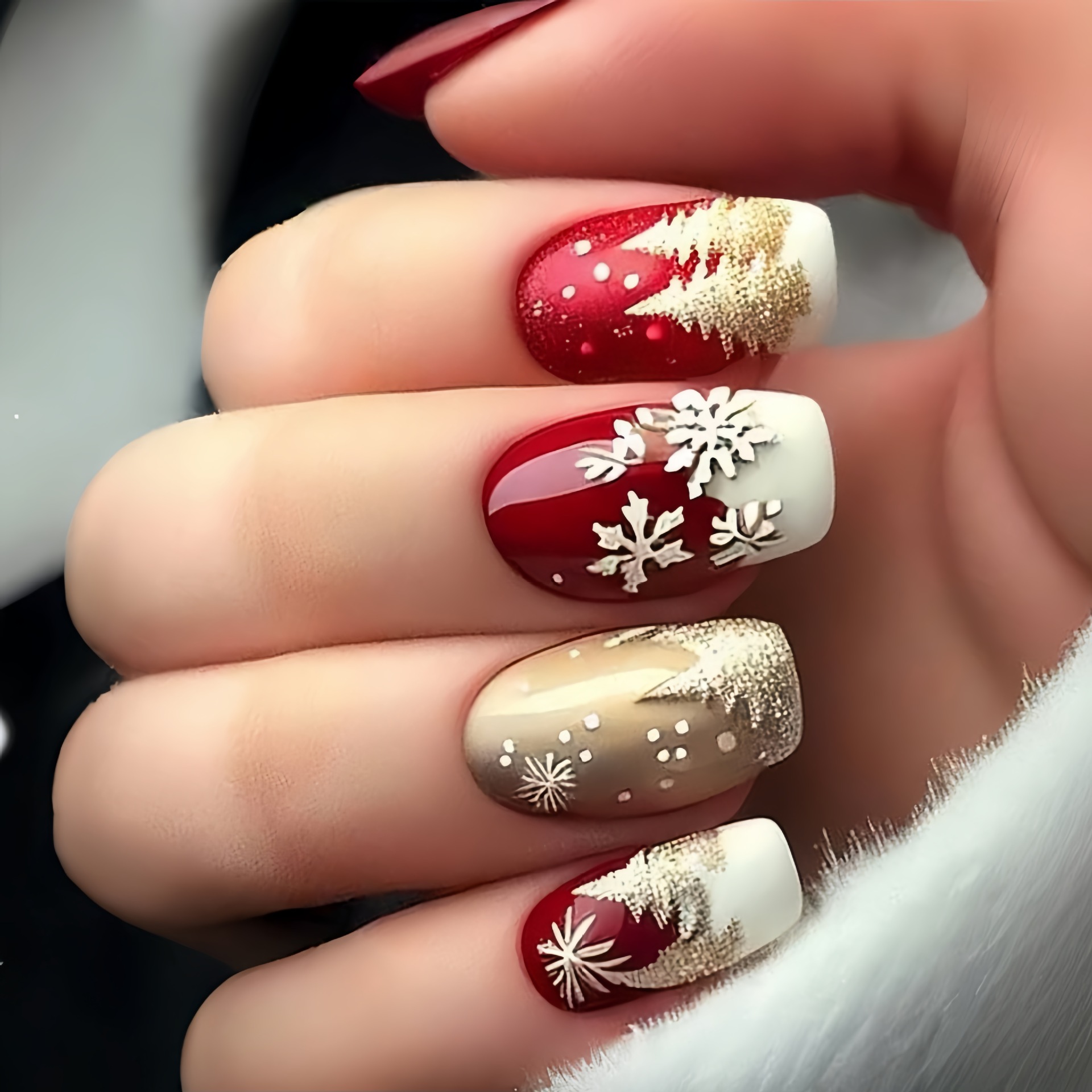 Medium fake nails for Christma - Christmas Tree Artificial recension och pris