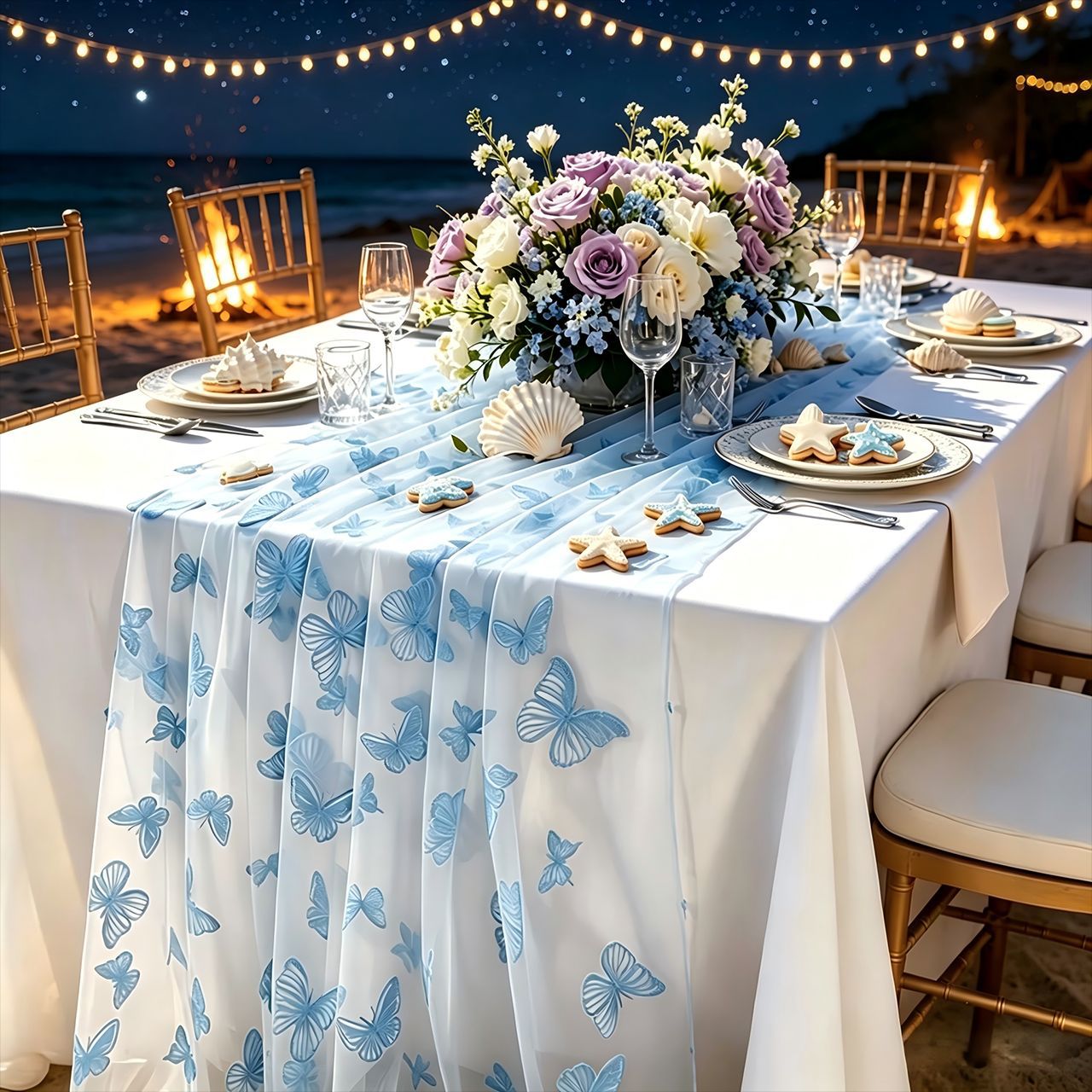 Nylon Tulle Flocked Butterfly  - Christmas Table Runner recension och pris