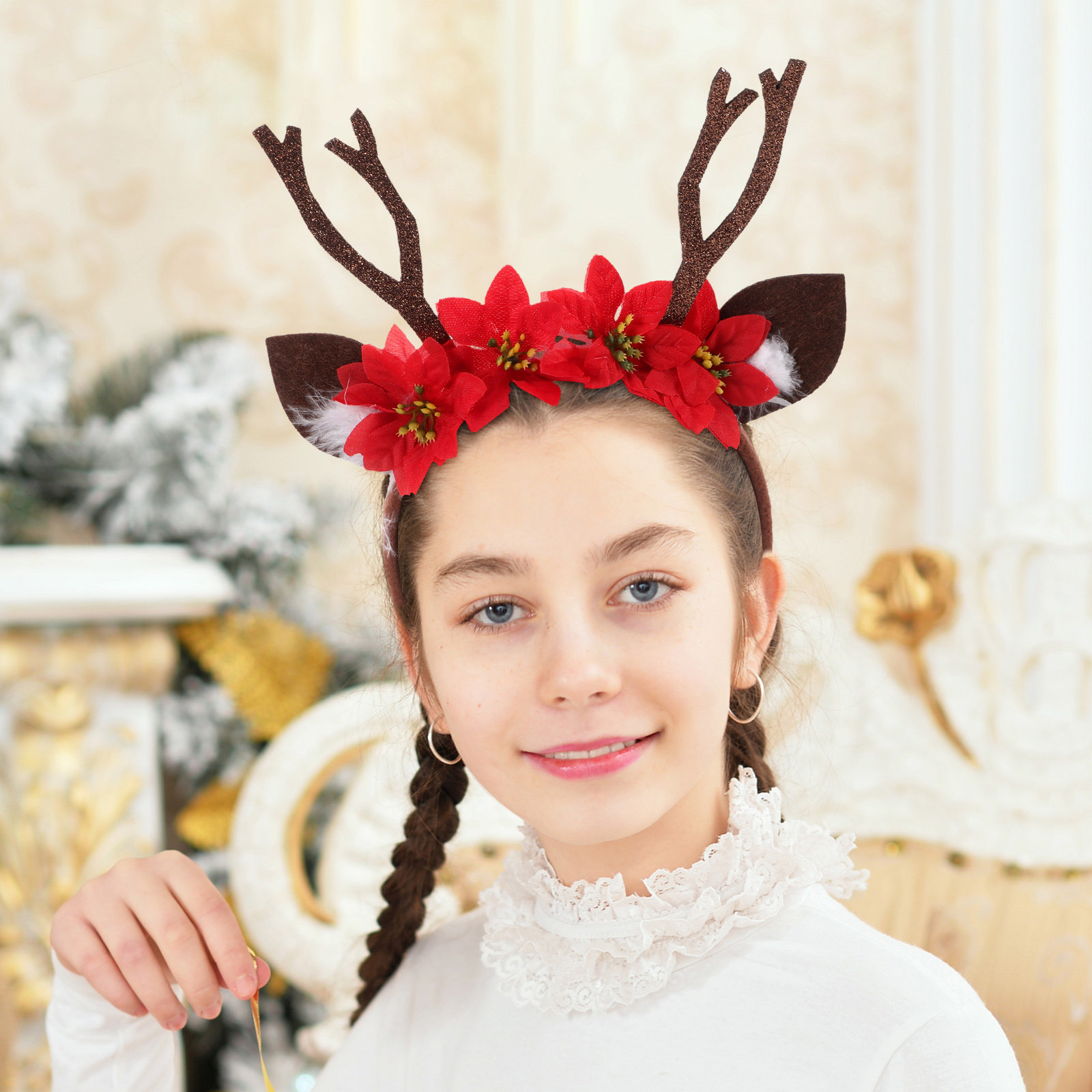 Reindeer Antler Christmas Head - Reindeer Antlers Headband recension och pris