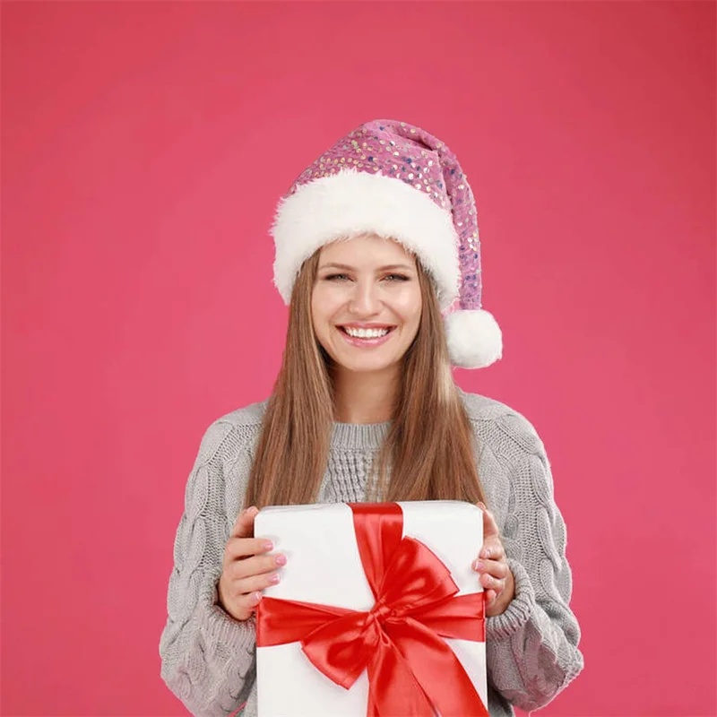 Double-Layer Sequin Christmas  - Santa Hat Plush recension och pris