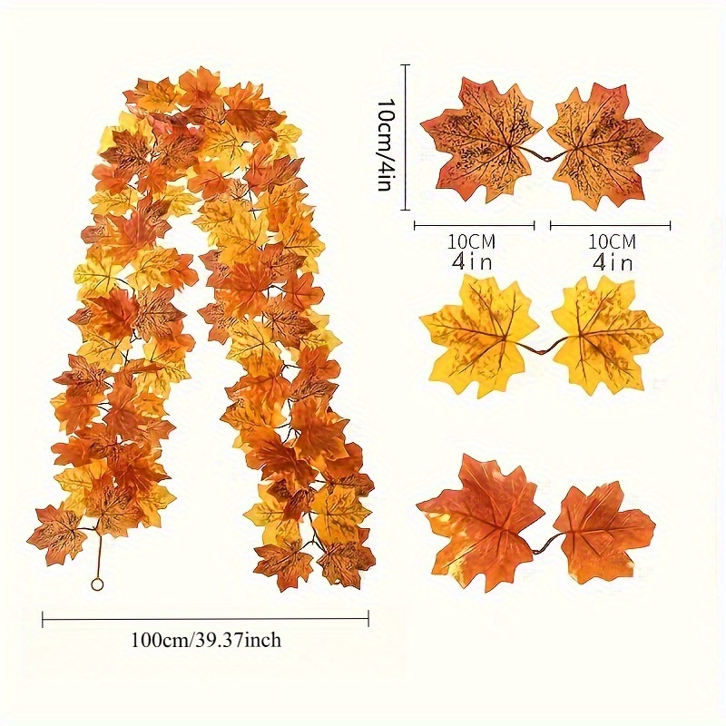 100CM Autumn Artificial Maple  - Christmas Wreath Fake recension och pris
