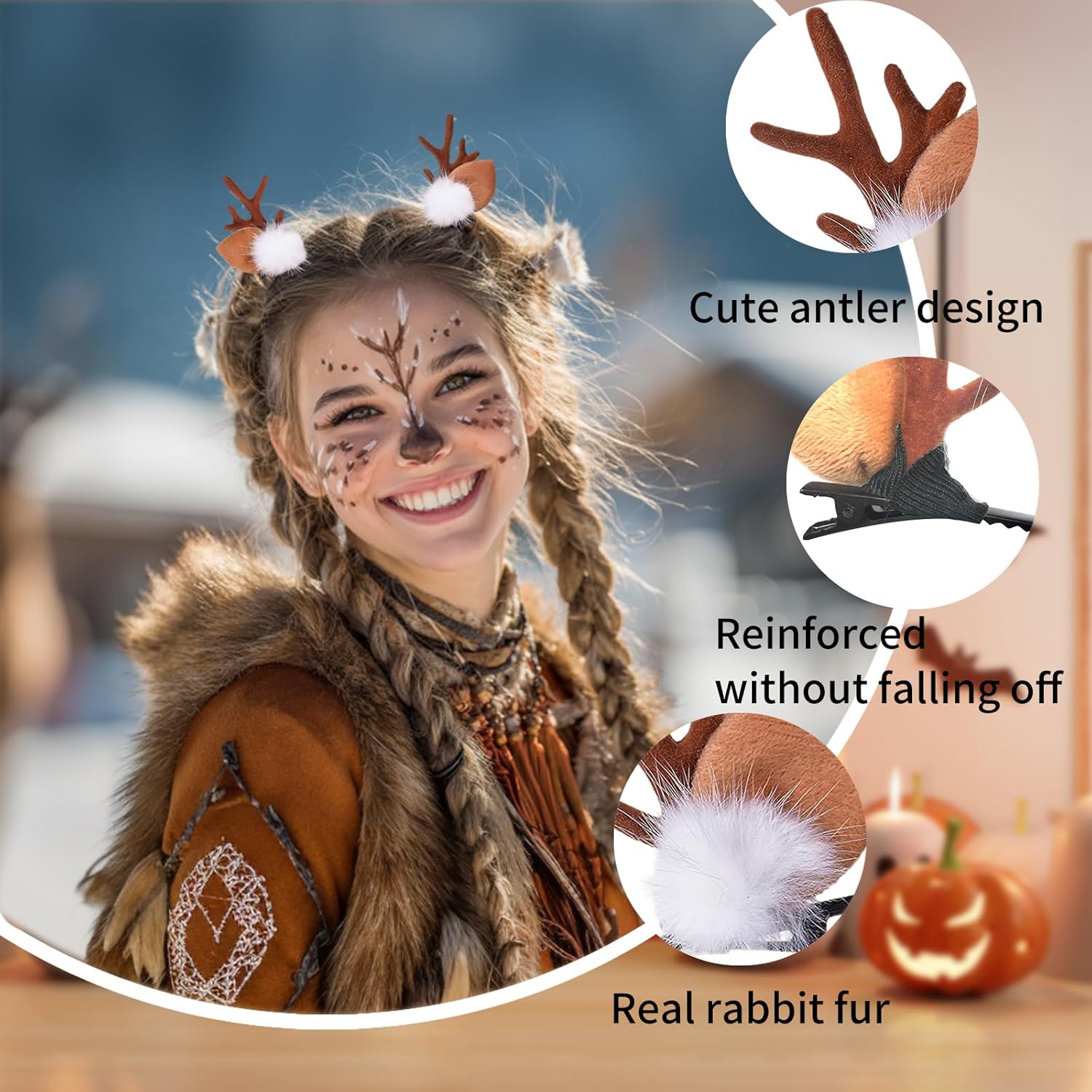 1/2Pairs Small Deer Ears Antle - Reindeer Antlers Headband recension och pris